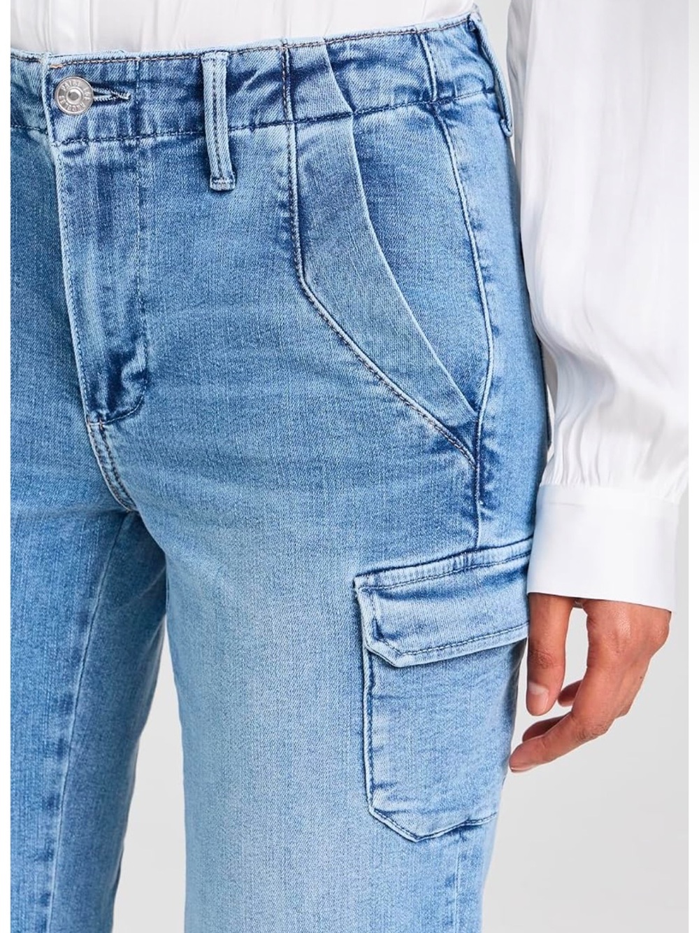 PAIGE Drew Cargo jeans in suli Blue Denim Jeans  EUC - Picture 2 of 8